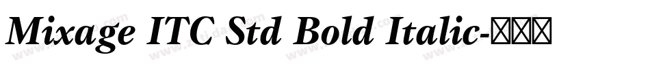 Mixage ITC Std Bold Italic字体转换